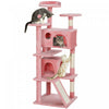 Pawhut 54\" Cat Tree, Cat Tower For Indoor Cats With Scratching Posts, Cat Condos, Bed, Platforms, Ra