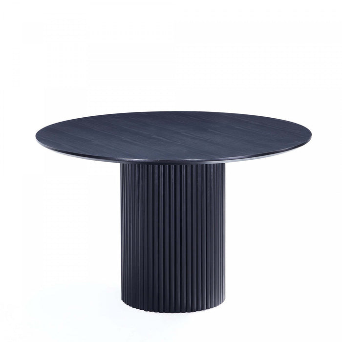 Hathaway Modern Industry Chic 47\" Round Dining Table in Black 