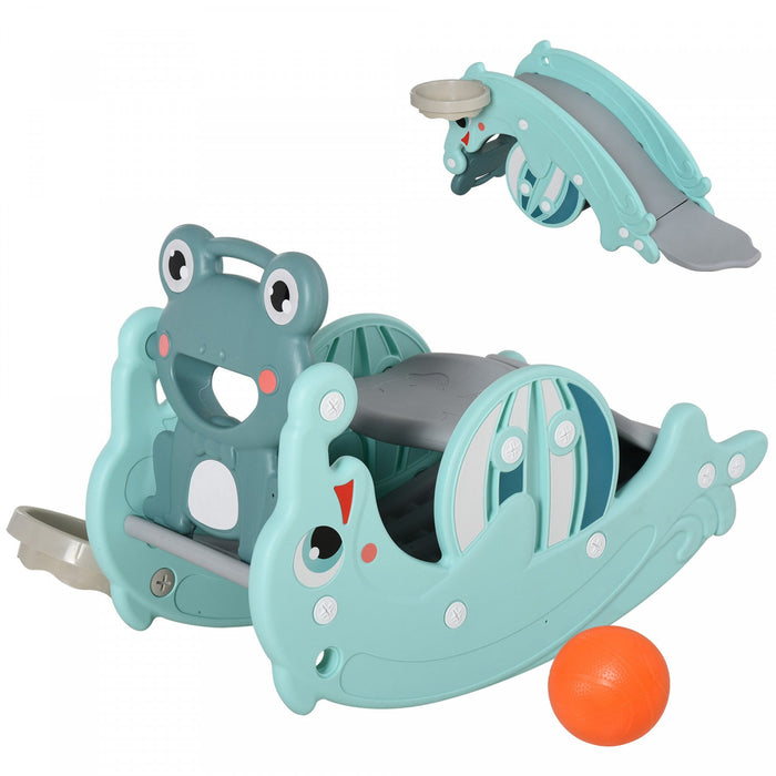 Qaba 3-in-1 Kids Slide And Rocking Horse Dual-use Children Activity Equipment Portable Slide Indoor 