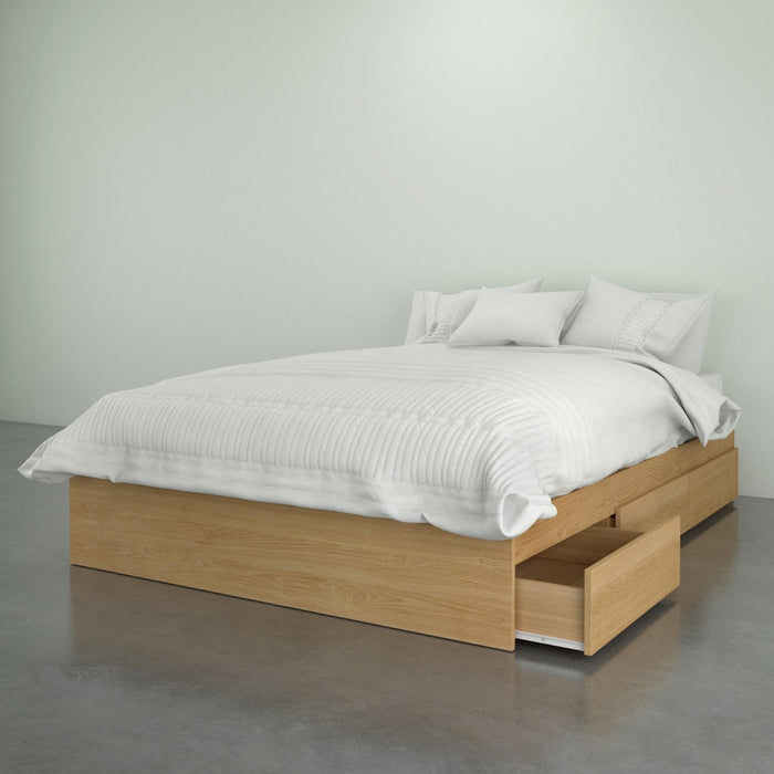 Nordika Full Storage Platform Bed - Natural Maple 