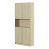 Liora 4-door Bookcase With Open Storage - Bleached Oak 