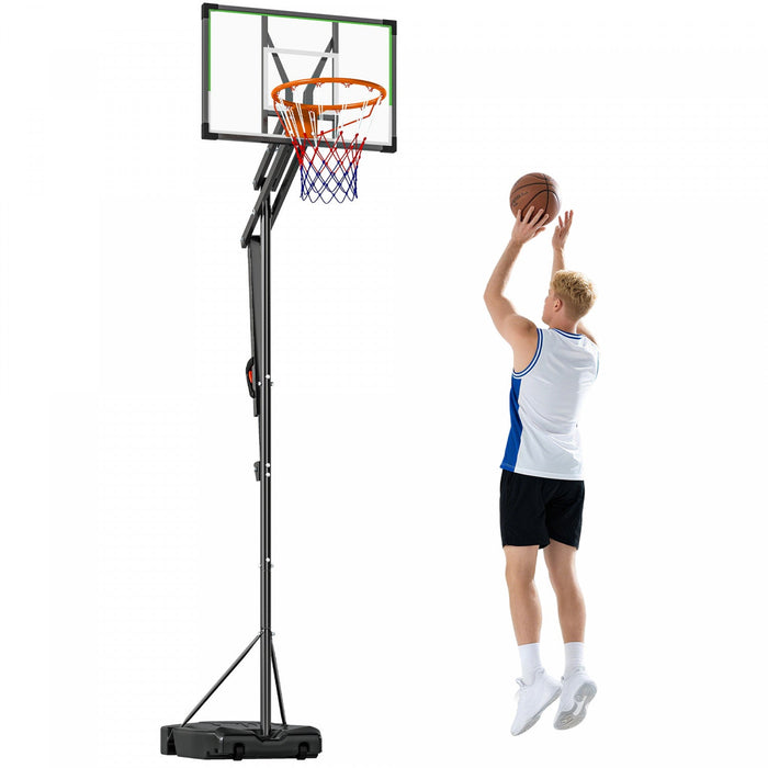 Soozier Basketball Hoop, 4.1-8.5ft Adjustable Basketball Goal with 18" Rim