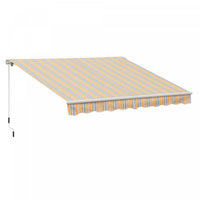 Outsunny 10' X 8' Manual Retractable Awning Shelter W/ Crank, Mix Colour