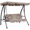 Outsunny Patio Swing Chair, 3 Person Convertible Hammock, Outdoor Lounge Bed, Cushioned With Tilt Ca