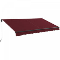 Outsunny 12' X 10' Retractable Awning, Patio Awning Sunshade Shelter With Manual Crank Handle, 280gs