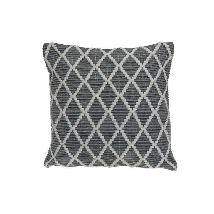 Ribbed Diamond Cushion Grey - Set of 2