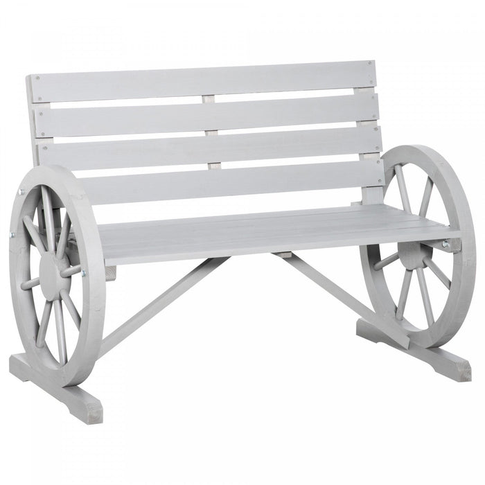 Outsunny 50" Outdoor Metal Garden Bench With Vintage Bird Pattern
