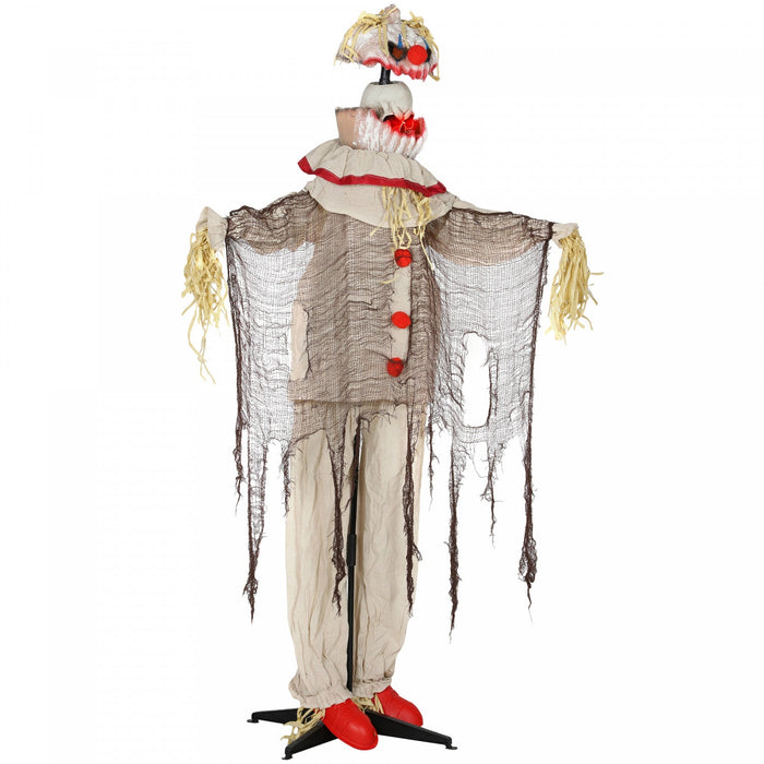 Outsunny 68" Life Size Halloween Animated Pumpkin Clown, Indoor Party Props