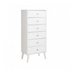 Milo Tall 6-Drawer Chest - White