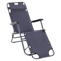 Outsunny Outdoor Lounge Chair 2-level Zero Gravity Recliner W/pillow, Grey