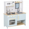 Qaba Play Kitchen, Kids Kitchen Playset With Stove Microwave Oven Turning Knobs, Pretend Play Kitchen With Cooking Accessories, Gift For Boys And Girls Aged 3+ Years