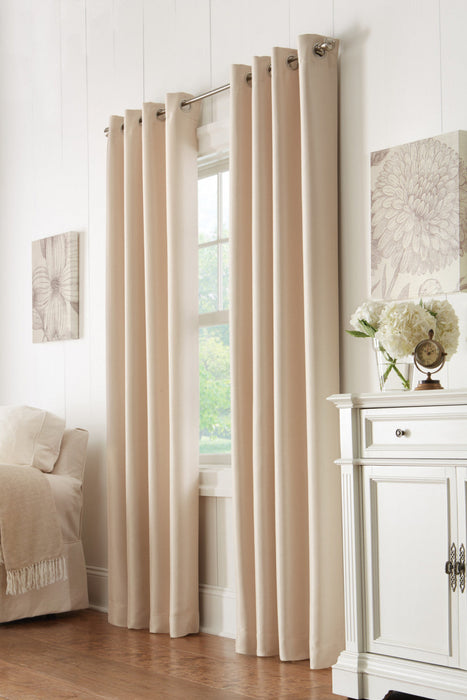 Thermalogic Antique Satin Champagne Room Darkening Grommet Curtain Panel - 52 x 84