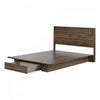 Tao Platform Bed And Headboard Set Natural Walnut - South Shore Queen Bed