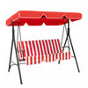 Outsunny 3-seat Patio Swing Chair, Outdoor Porch Swing Glider With Adjustable Canopy, Removable Cush
