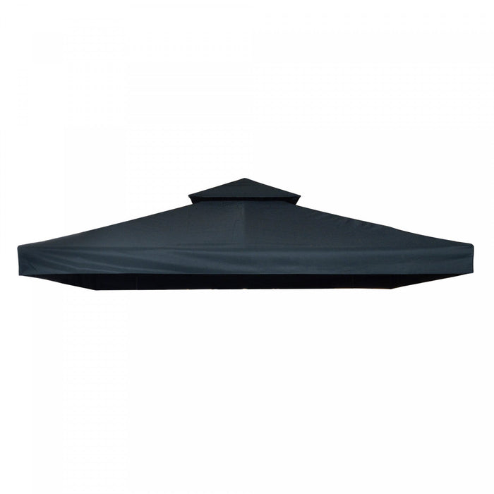 Outsunny 9.8' X 9.8' Square 2-tier Gazebo Canopy Replacement Top Cover Outdoor Garden Sun Shade, Cha