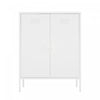 Naomi Modern 32\" Metal Accent Cabinet in White Armoire 