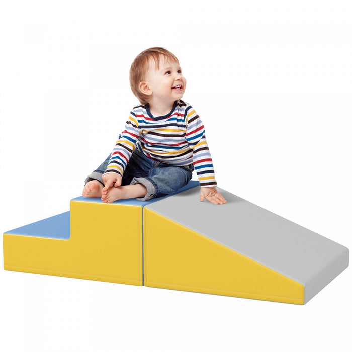 Soozier 2-piece Climb And Crawl Activity Soft Play Set, Secure Foam Blocks Playset For Toddler Presc