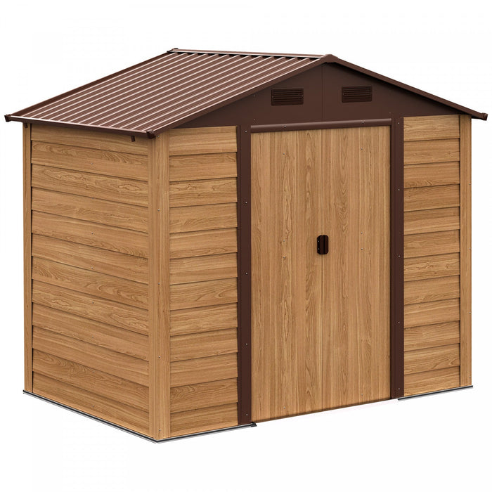 Outsunny 6.4' X 7.7' Outdoor Storage Shed With Double Doors, Metal Garden Shed House For Gardening T