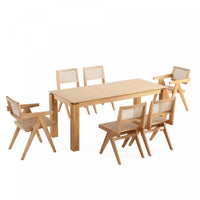 Hamlet and Rockaway Modern Industry Chic 7-Piece Dining Set in Natural Dining Room Set 