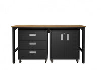 Fortress Modern 3-Piece Garage Set in Charcoal Gray Garage Storage 