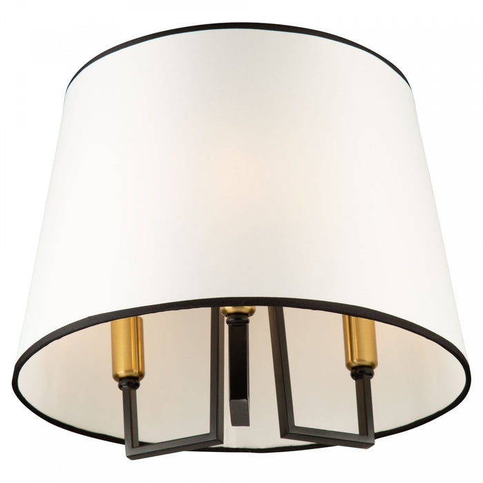 Coco 3-Light Black and Gold Semi-Flush Mount 