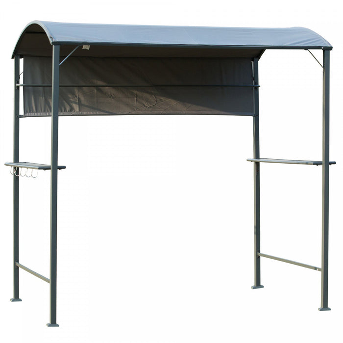 Outsunny 7x4.5ft Outdoor Bbq Gazebo Tent Metal Frame Garden Grill Canopy Sunshade Backyard Portable 
