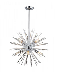 Sunburst  8-Light Chrome Chandelier 