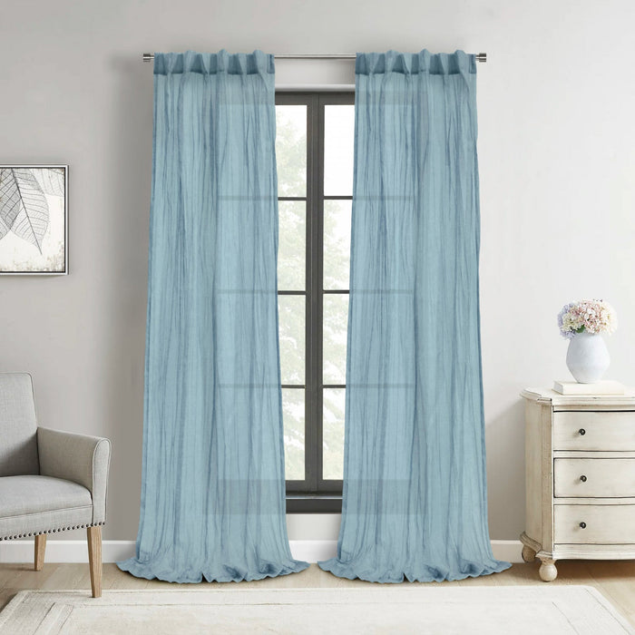 Habitat Paloma Cream Sheer Dual Header Curtain Panel - 52 x 63