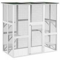 Pawhut Large Outdoor Catio Enclosure, Weatherproof Cat House With Asphalt Roof, Wooden Cat Patio Cag