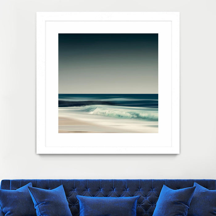 \"Cristal Surf\" Matted and Framed White 36x36 Wall Art