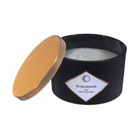 14oz 3 Wick Matte Black Scented Candle Silver Mohair