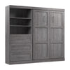 Bestar Pur Full Murphy Bed and Storage Unit with Drawers 95-Inch Wall Bed - Bark Grey