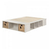 Avilla Storage Platform Bed With Wicker Baskets - Winter Oak 