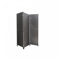 3 Panel Woven Bamboo Screen Chocolate