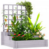 Outsunny 3 Tier Raised Garden Bed With Trellis For Climbing Plants Grey
