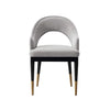 Carrington Modern Glam Upholstered Velvet Armchair in Light Gray 