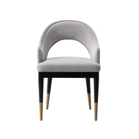 Carrington Modern Glam Upholstered Velvet Armchair in Light Gray 