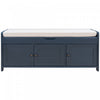 Olivia Pine Wood Storage Bench With 3-door Shoe Cabinet With Hidden Compartment - Antique Navy 