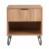 Dumbo Modern 20\" Fluted Nightstand in Golden Brown (1-Drawer) 