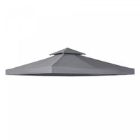 Outsunny 9.8' X 9.8' Square 2-tier Gazebo Canopy Replacement Top Cover Outdoor Garden Sun Shade, Dar