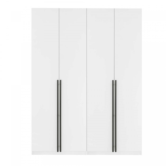 Lee Modern 2-Piece Wardrobe Closet in White Armoire 
