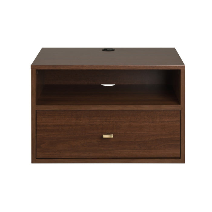 Floating Shelf with Drawer - Espresso