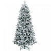 Homcom 6 Ft Artificial Christmas Tree With Flocked Tips, Pinecones, Hinge