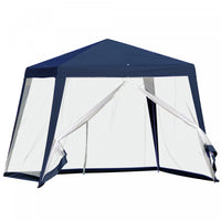 Outsunny 10x10ft Party Tent Canopy With Netting, Patio Screen House Slant Leg Outdoor Gazebo Sun Sha