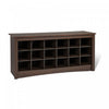 Eighteen Pair Shoe Storage Cubby Bench - Espresso