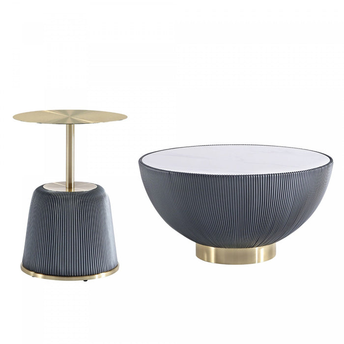 Anderson Modern 2-Piece Coffee Table & End Table Set in Gray 