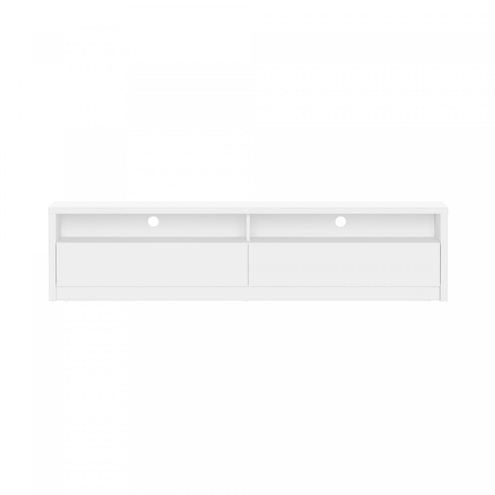 Duncan Contemporary Modern 70\" TV Stand in White 