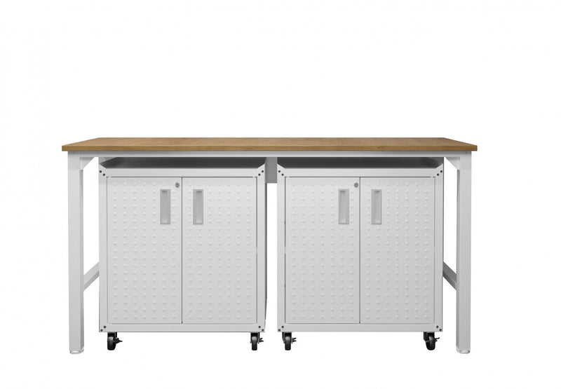Fortress Modern 3-Piece Garage Set in White Garage Storage 