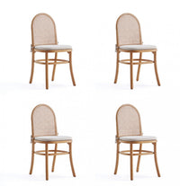 Paragon Industry Chic Cane Back Wood Upholstered Dining Chair in Oatmeal - Set of 4