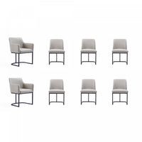 Serena Modern 8-Piece Dining Set in Light Gray Dining Chair